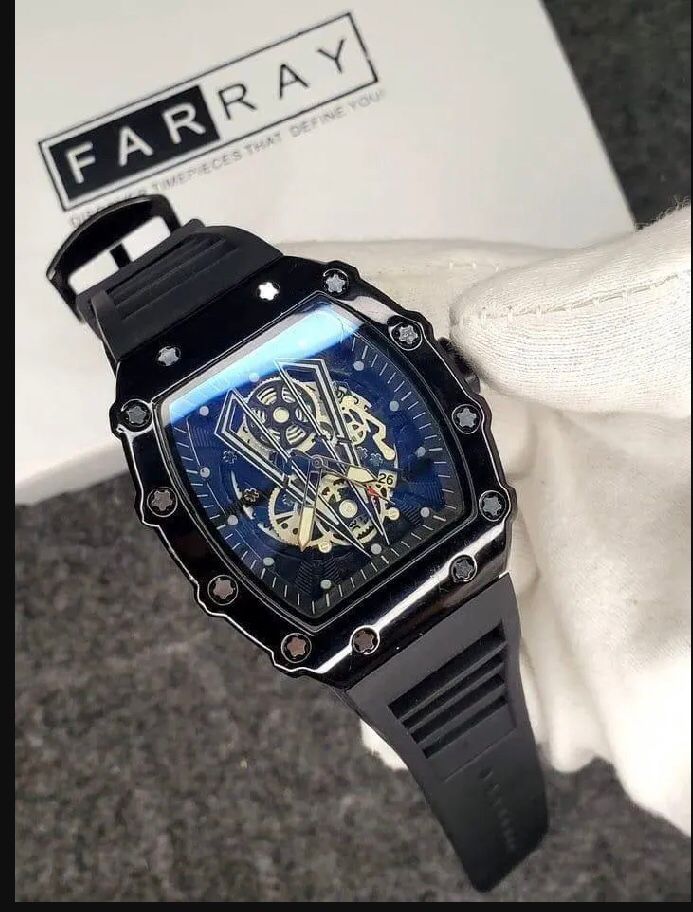 Rischard Black Belt Skeleton Watch