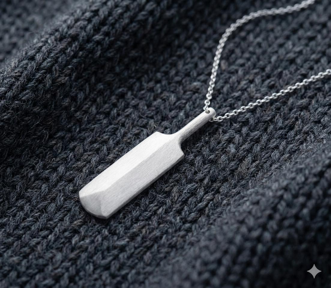 Stylish Cricket Bat Pendant Necklace