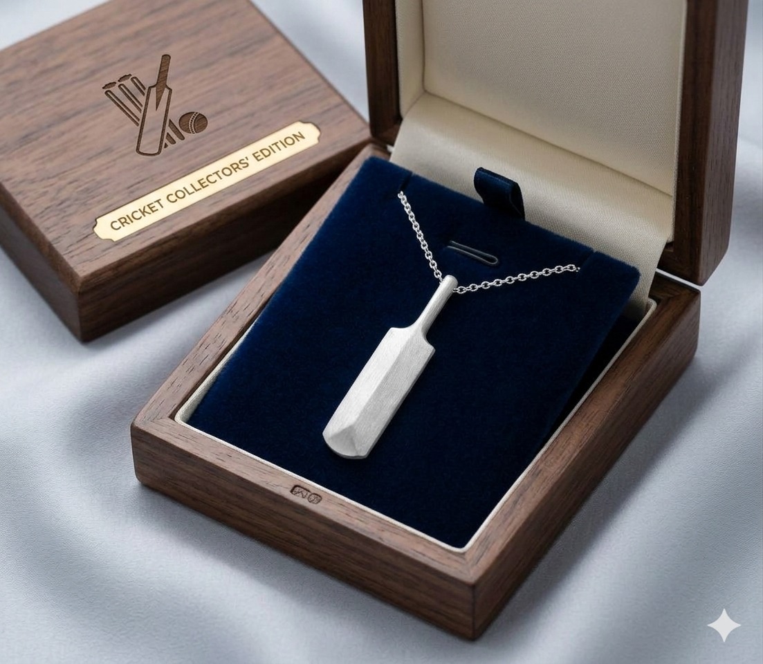 Stylish Cricket Bat Pendant Necklace