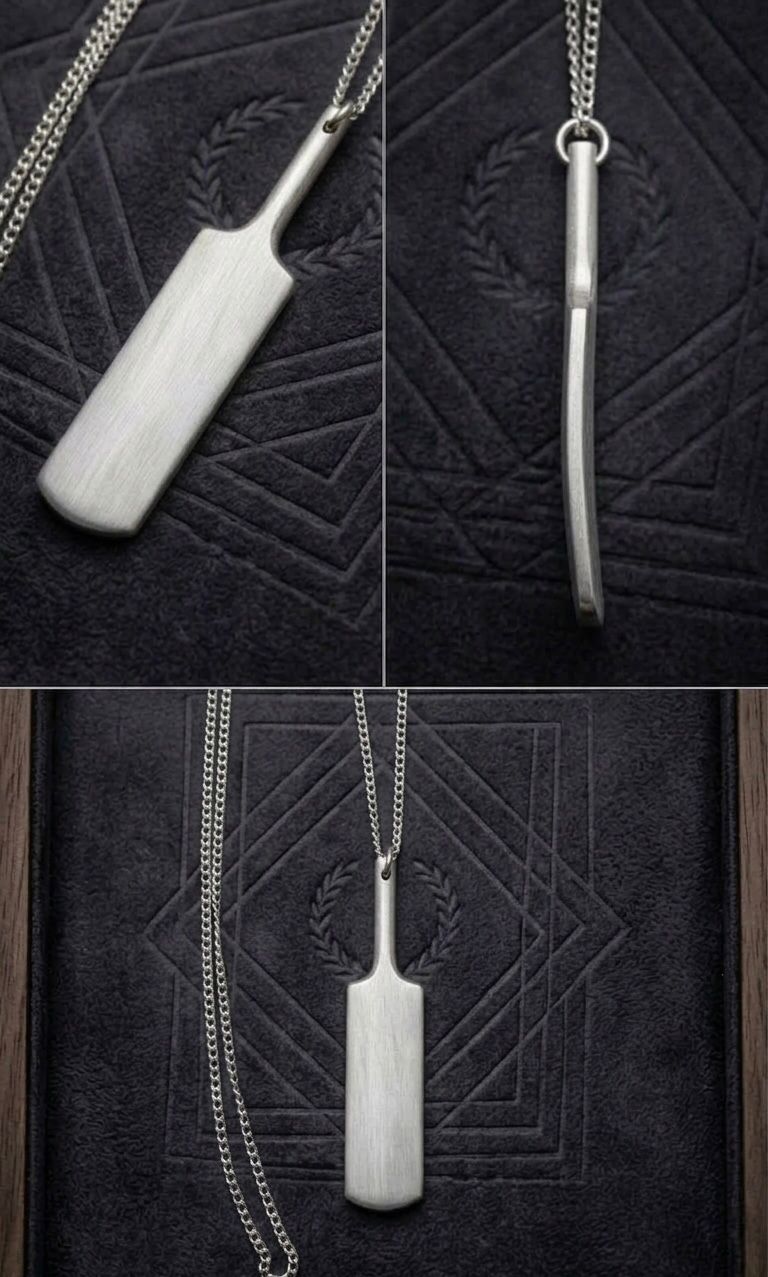 Stylish Cricket Bat Pendant Necklace