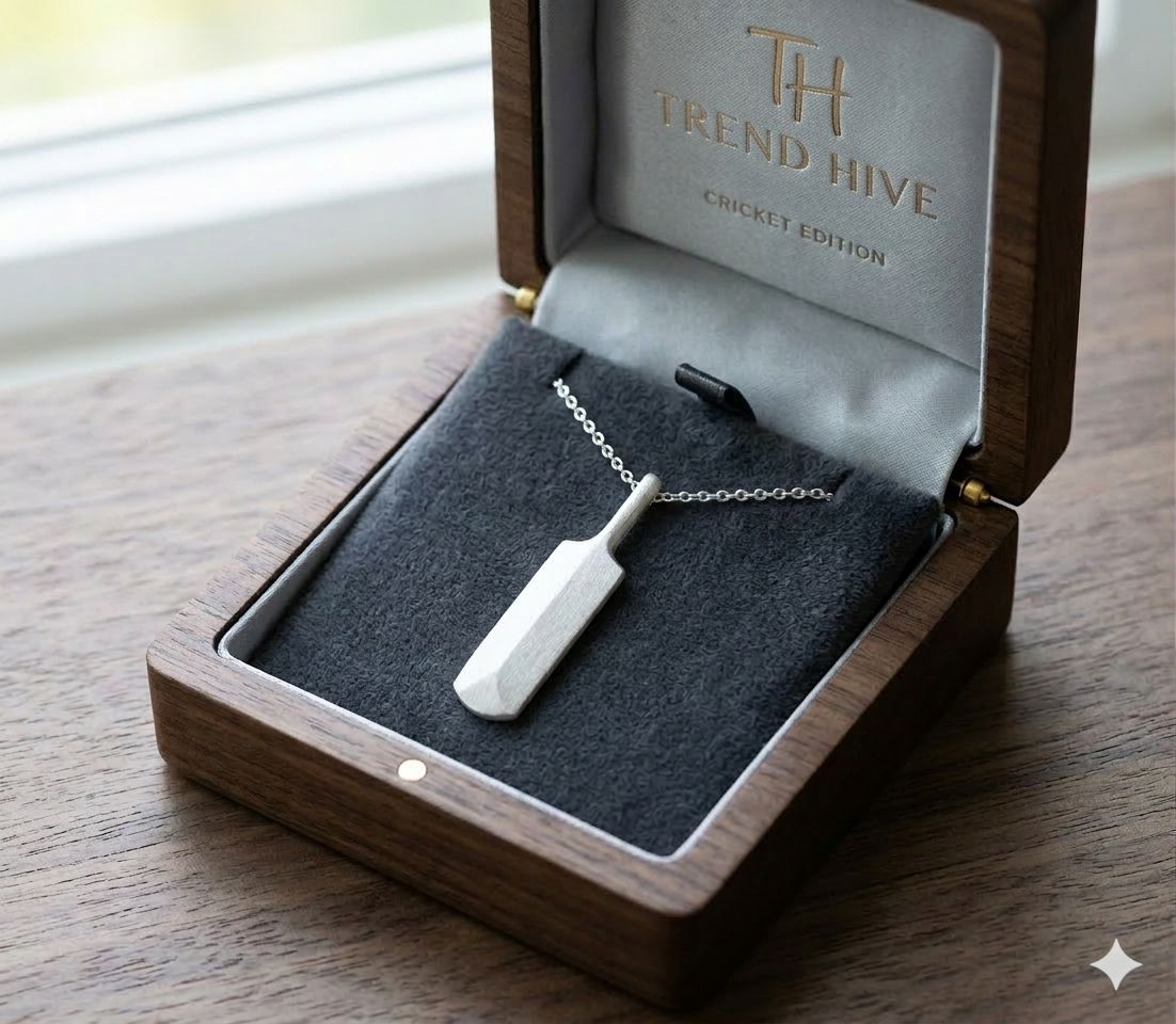 Stylish Cricket Bat Pendant Necklace